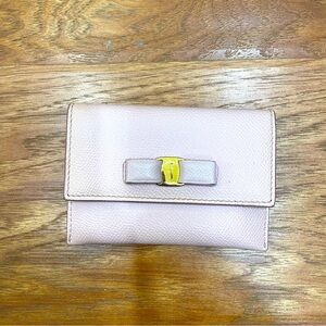 Salvatore Ferragamo Vara Bow Detailed Foldover Card Case